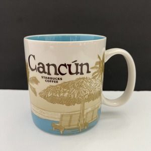 Starbucks 2015 Cancun Mexico Beach 16 oz Global Icon Collector Coffee Mug Cup